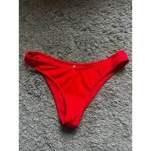 Lovewave Red Ribbed Cheeky Bikini Bottoms
